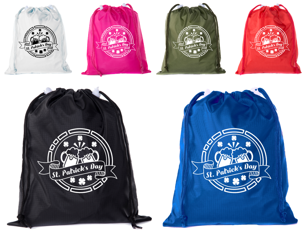 St Patrick's Day Goodie Bags, Mini Drawstring Cinch Sacks, Small Gift